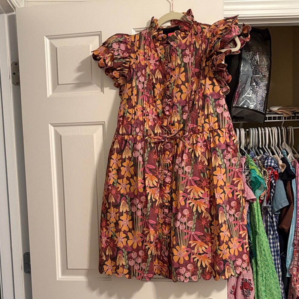 Floral Dress - Pink and Orange